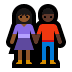 👩🏾‍🤝‍👨🏿 woman and man holding hands: medium-dark skin tone, dark skin tone display on Windows